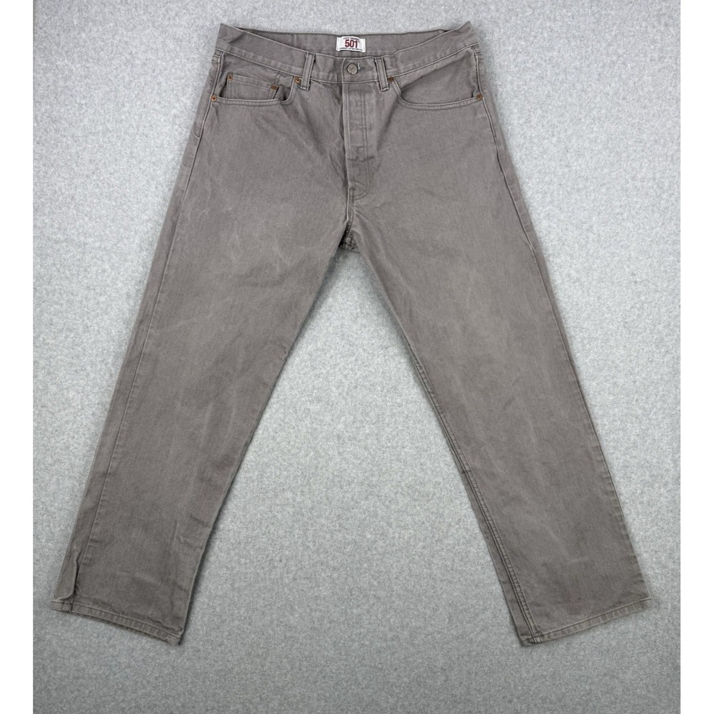 Vintage Levis Jeans Mens 38x30 Gray 501 Straight Leg‎ Button Fly Made In USA
